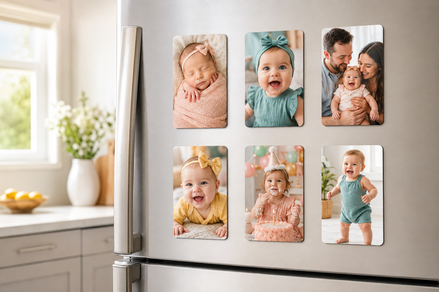 Baby milestones on 2.3-inch by 3.5-inch magnets